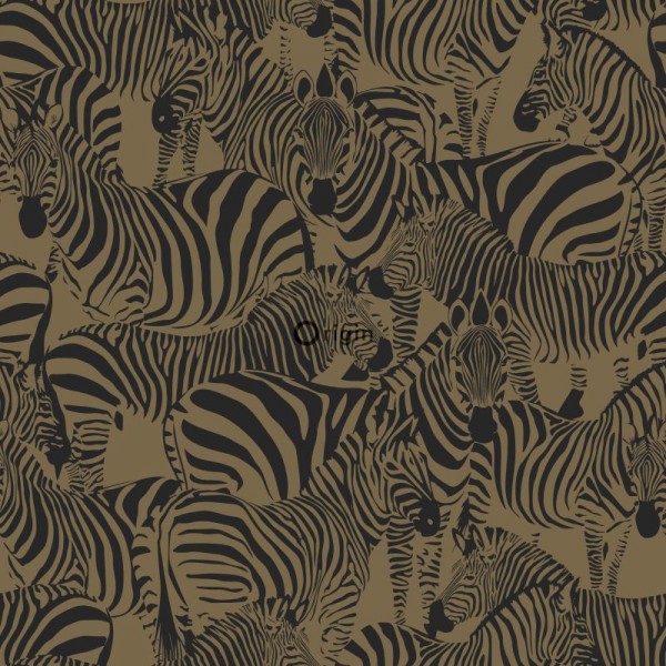 Verrassend Wunderkammer behang met Zebra goud 347454 - Origin (behang DQ-27