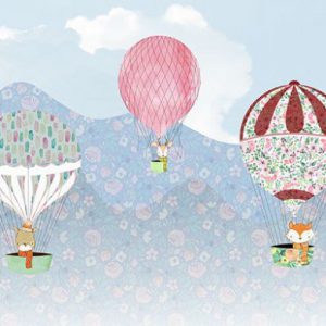 Komar Pure P038-VD5 Happy Balloon/Luchtballon/Kinderkamer Fotobehang Noordwand