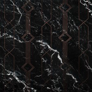 Komar Pure P040-VD4 Marble Black/Marmer/Modern/Steen Fotobehang Noordwand