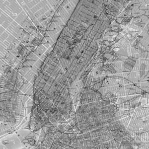 Komar Pure P033-VD2 NYC/Map/Straten/Modern/Grijs Fotobehang Noordwand