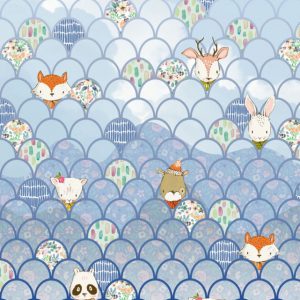 Komar Pure P037B-VD2 Shelly Bluewave/Dieren/Grafisch/Bloemen/Kinderkamer Fotobehang Noordwand
