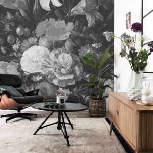 Kek fotobehang Golden Age Flowers