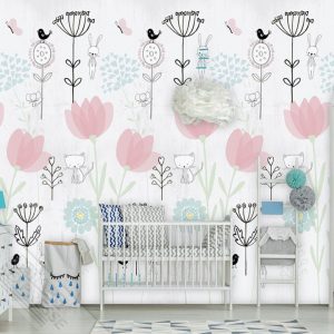 Wallprint Love My Garden Pink INK 7214