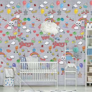 Wallprint Graffiti Baby Grey