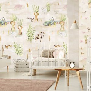 Fotobehang  Farmers/Boerderij/Tractor/Dieren/Kinderbehang