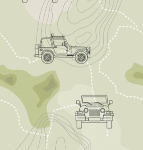 Fotobehang Let's go Hiking !Terreinwagens/Jeep/Groen