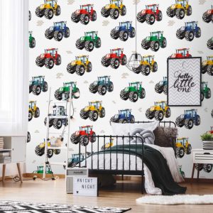 FotobehangTrrractorsss/Tractor/Boerderij/Kinderkamer Behang