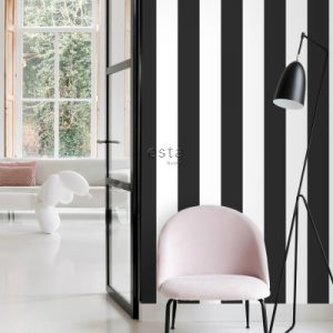 Esta Black&White behang streep zwart wit 139111