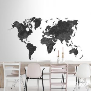 Esta Black & White fotobehang Wereldkaart