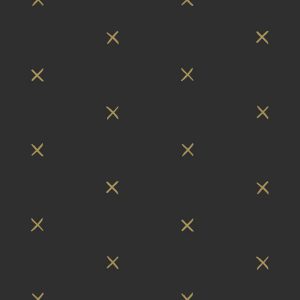Esta Black&White behang kruisjes zwart/goud 139130