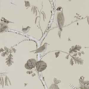 Sanderson behang woodland Chorus Sepia