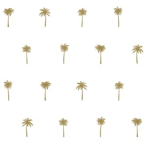 Esta behang Paradise met palmboompjes wit en goud 139158