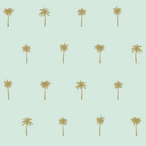 Esta behang Paradise met palmboompjes mint/goud 139159