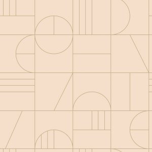 Esta behang Art Deco motief perzikroze/goud 139206