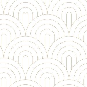 Esta behang Art Deco motief wit/goud 139215