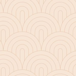 Esta behang  Art Deco motief perzikroze  en rosegoud 139216