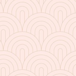 Esta behang Art Deco motief zacht roze en rosegoud 139217