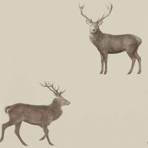 Sanderson behang Elysian Deer/ Hertjes beige