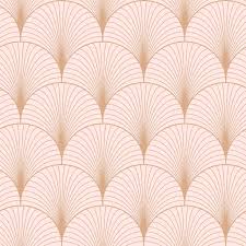 Esta behang Art Deco motief zachtroze/goud 139229