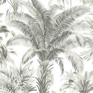 First Class Charlesteon behang met Palmen grijs