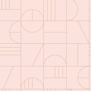 Esta behang Art Deco motief zachtroze/goud 139207