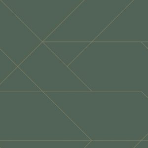 Esta Art Deco behang grafische lijnen groen/goud 139212