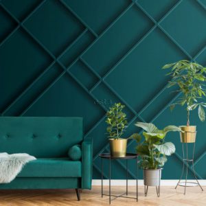 Esta fotobehang Art Deco  petrolblauw 158964