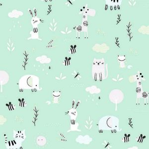 Havana behang met dieren mint