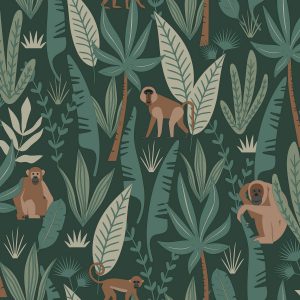 Esta behang Bosdieren Jungle met aapjes 139234