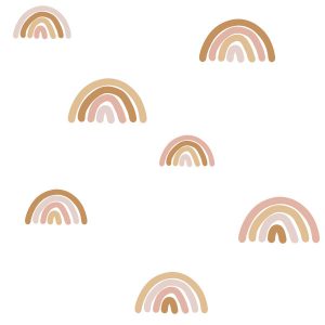 Esta behang Bosdieren met regenboogjes terracotta 139253