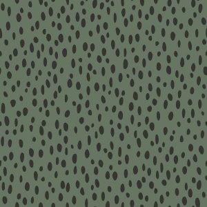 Esta behang met stippen vergrijsd groen/zwart 139258