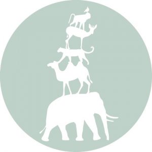Zelfklevende behangcirkel dieren mintgroen