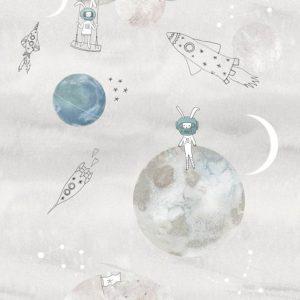 Behangexpresse Sofie & Junar - To the Moooon grey INK7629