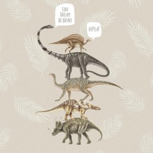 Behangexpresse Sofie & Junar - Live, Dream, Be Brave sand INK7643