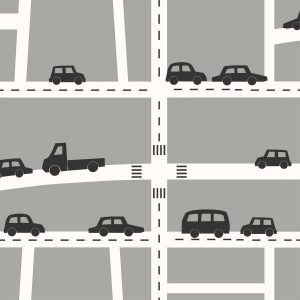 Esta behang Forest Friends auto's grijs zwart wit 139282