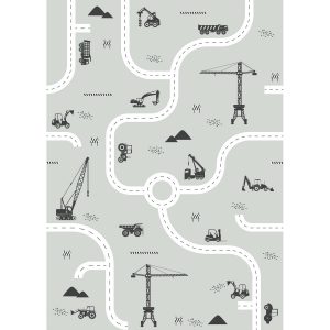 Esta fotobehang Forest Friends voertuigen vergrijsd groen 159058