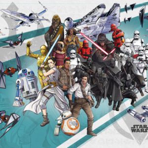 Komar fotobehang DX8-073 Star Wars Cartoon Collage Wide