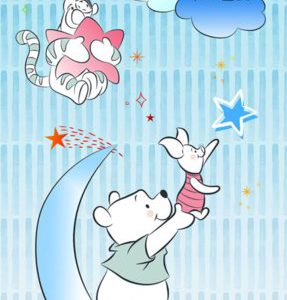 Komar fotobehang DX2-082 Winnie Pooh Piglet And Stars