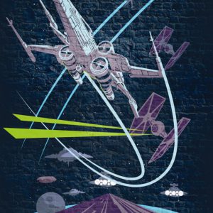 Komar fotobehang DX4-039 Star Wars Classic Concrete X-Wing