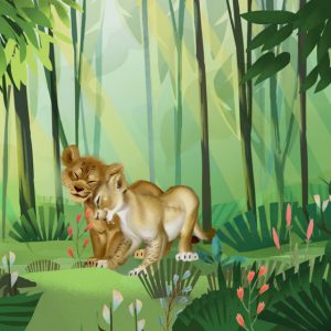 Komar fotobehang DX8-029 Lion King Love