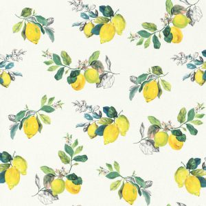 Petite Fleur behang met bloemetjes citroenen