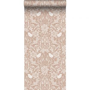 Esta behang Vintage met vogeltjes nude/wit 139286