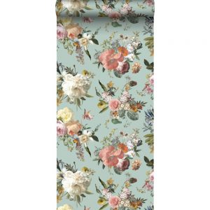 Esta behang Vintage flowers bloemen vergrijsd groen 139366