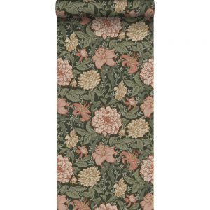 Esta behang Vintage flowers bloemen vergrijsd groen/terra /beige 139381