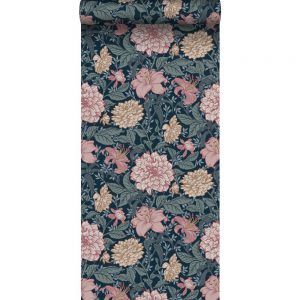 Esta behang Vintage flowers bloemen blauw/oudroze/beige 139382