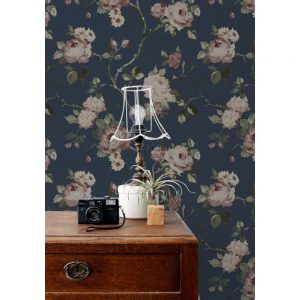 Esta behang Vintage flowers bloemen blauw/oudroze 139409