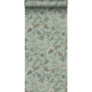 Esta behang Vintage flowers bloemen celadon groen 139413
