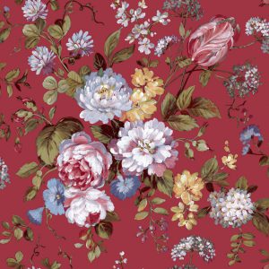 Blooming Garden 6 behang met bloemen rood