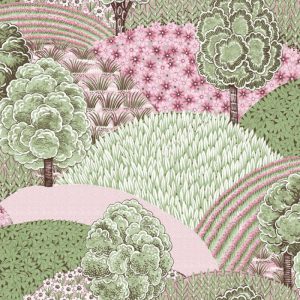 Blooming Garden 6 behang met patchwork landschap