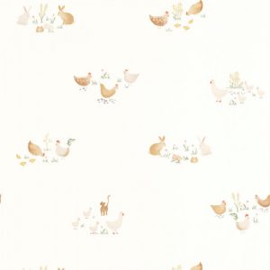Once Upon a time behang met kippetjes